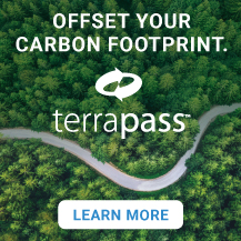 This is a Terrapass banner that says, "Offset your carbon footprint."