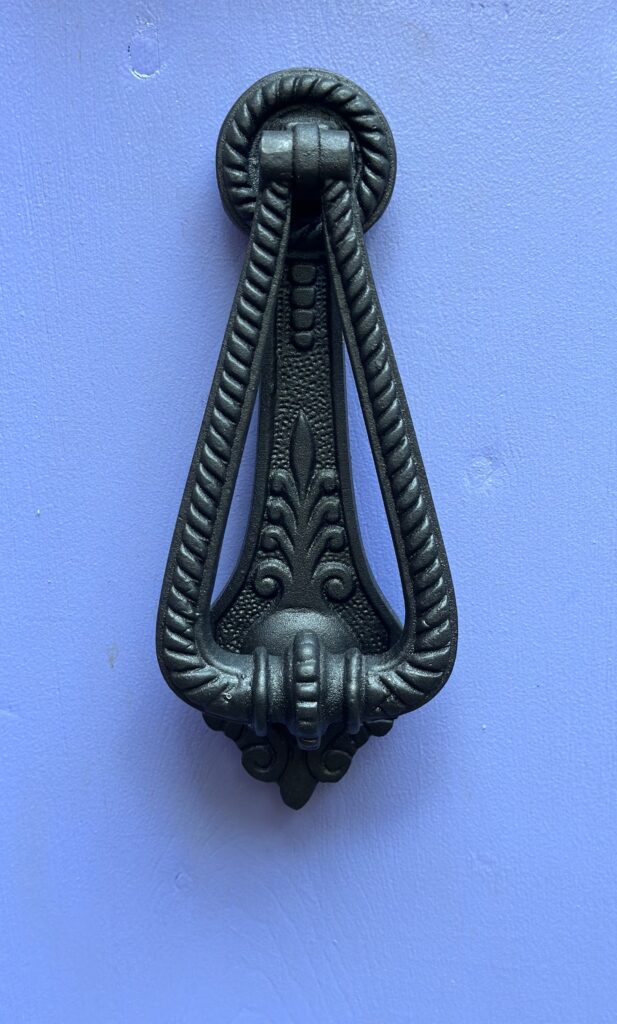 This is Kat's pretty door knocker as an example of secret garden art.