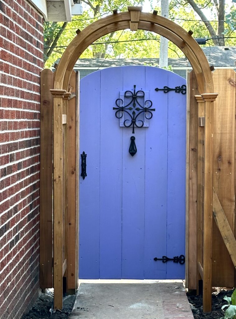 This is the front of Kat's secret garden door as an example of secret garden ideas.