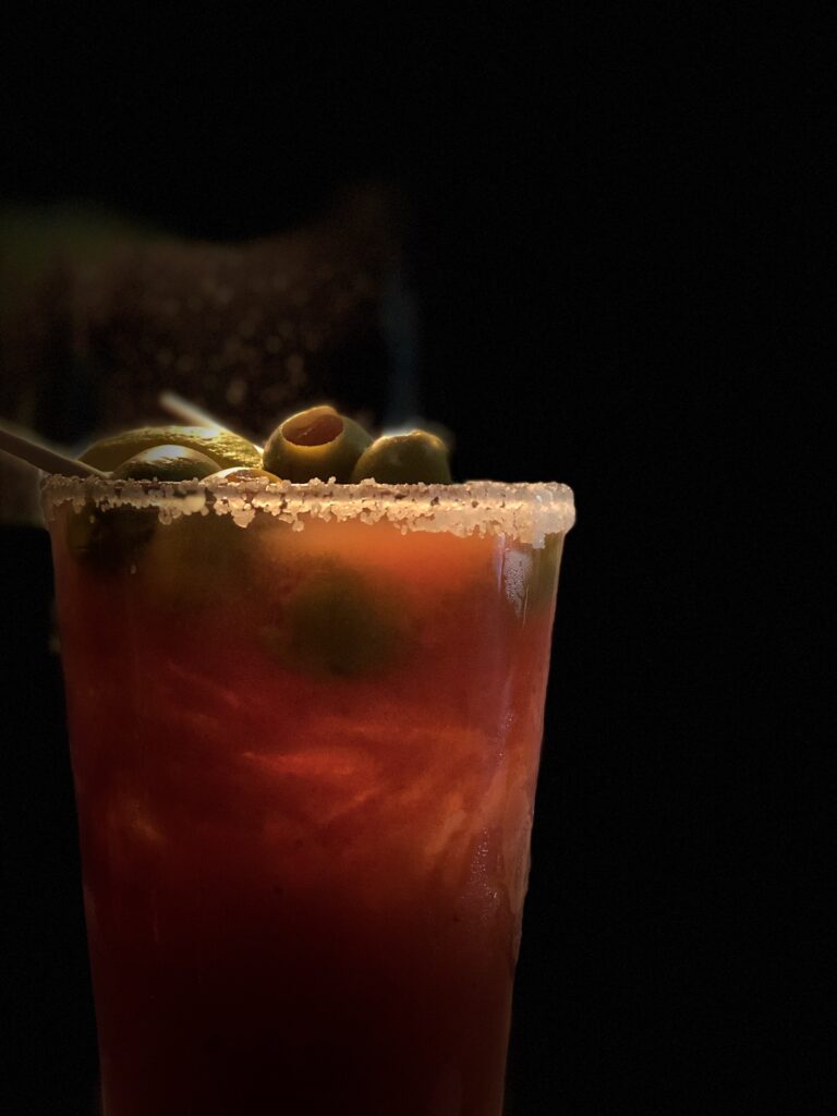 This is a photo of a Bloody Mary, which is one of my easy thanksgiving cocktails.