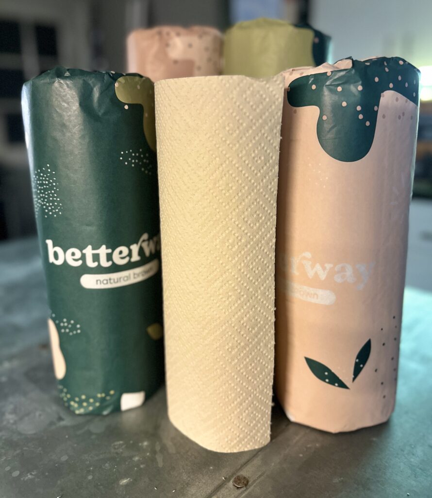 This is a photo of Betterway paper towels, which is one of my favorite eco-friendly products brands