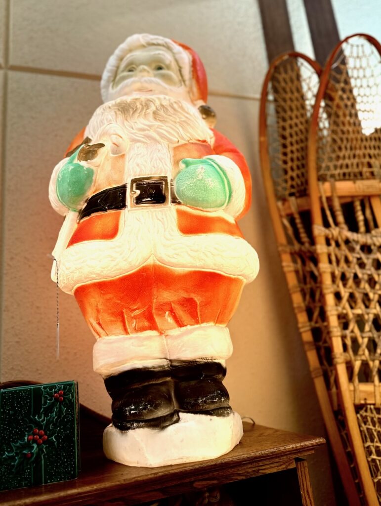 This is a light-up vintage Santa as an example of holiday gift craft ideas.