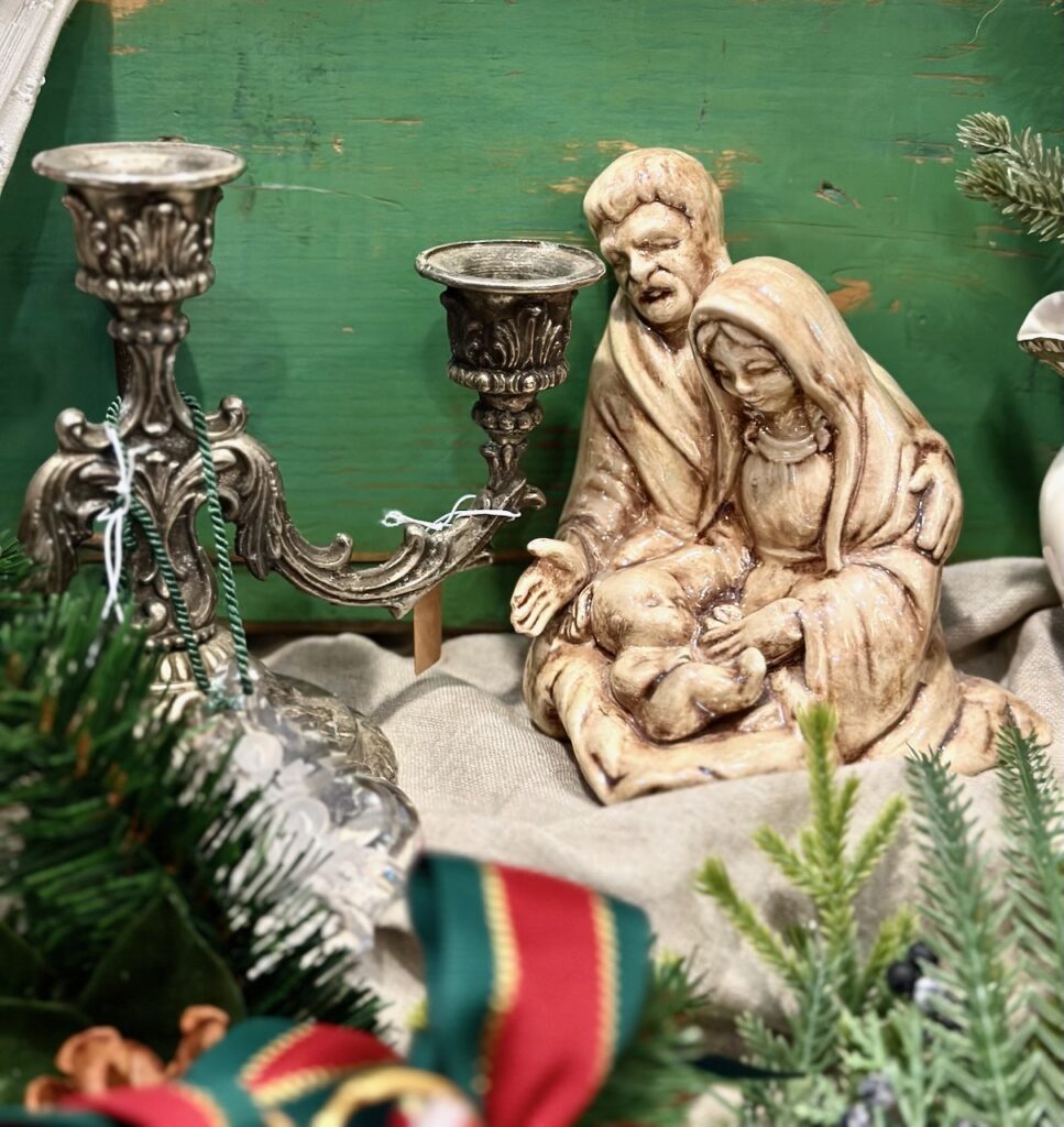 This is an antique Nativity scene for nativity decor ideas.