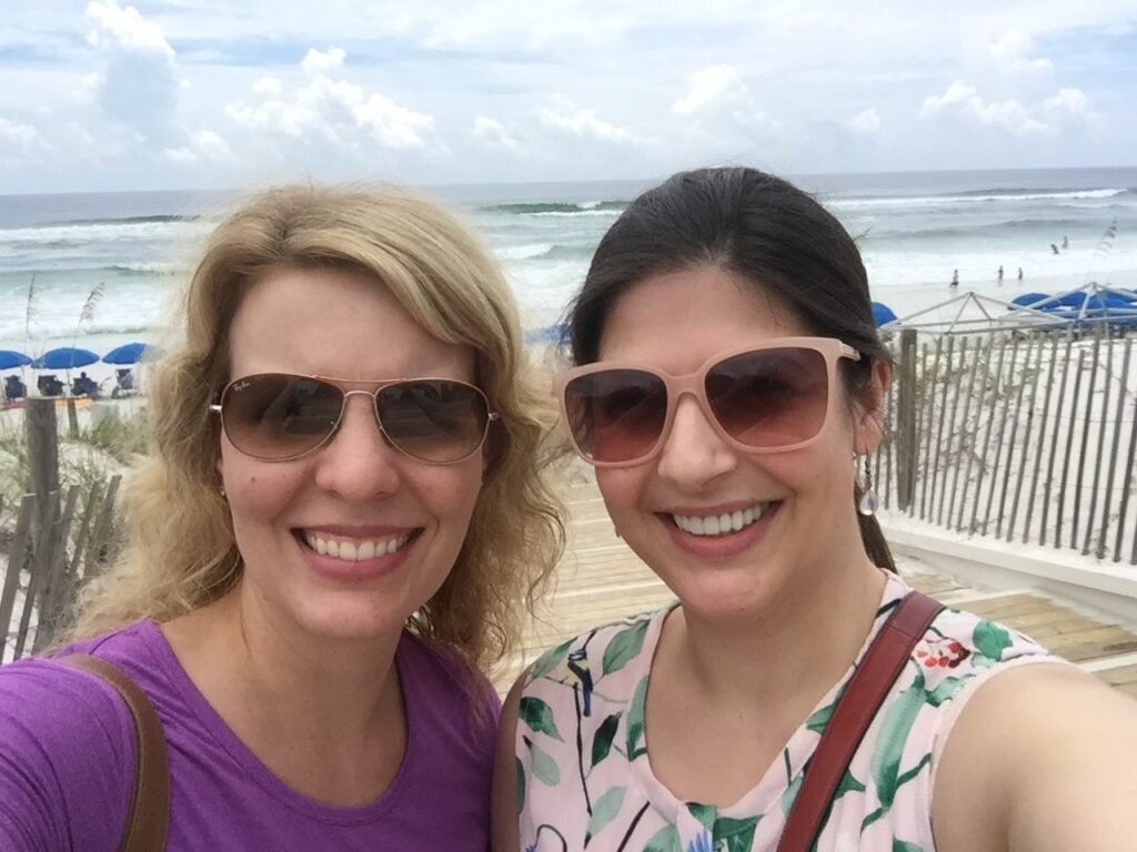 This is Kat and her bestie at the beach to show ideas on cruelty free skin care because her bestie has beautiful skin.