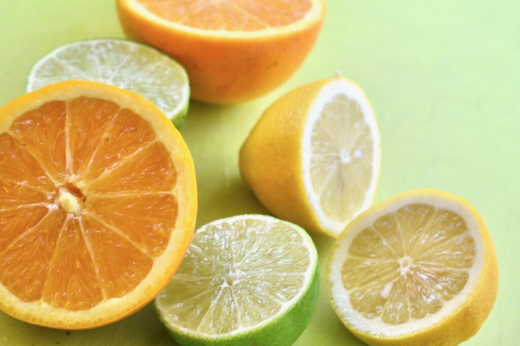 This is a photo of sliced lemons, limes, and oranges to demonstrate what can be composted.