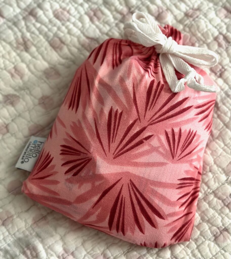 This is an ice bag in a pajama pants pouch to demonstrate ice pack with cover.