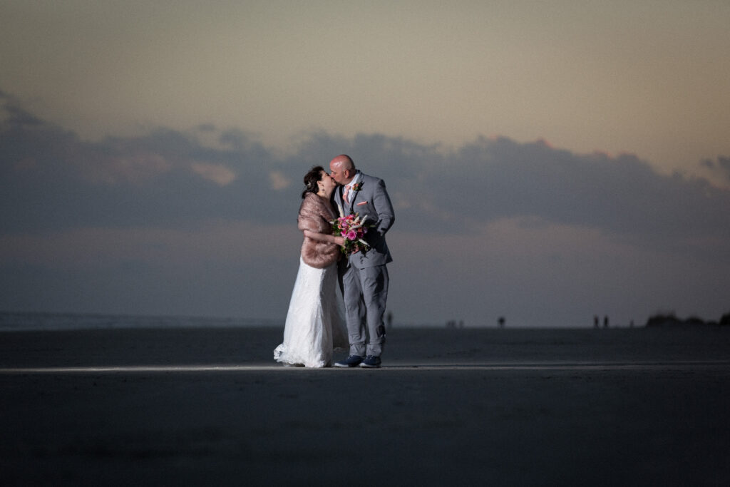 This is Kat and Jon on the beach after their ceremony to explain natural wedding ideas.