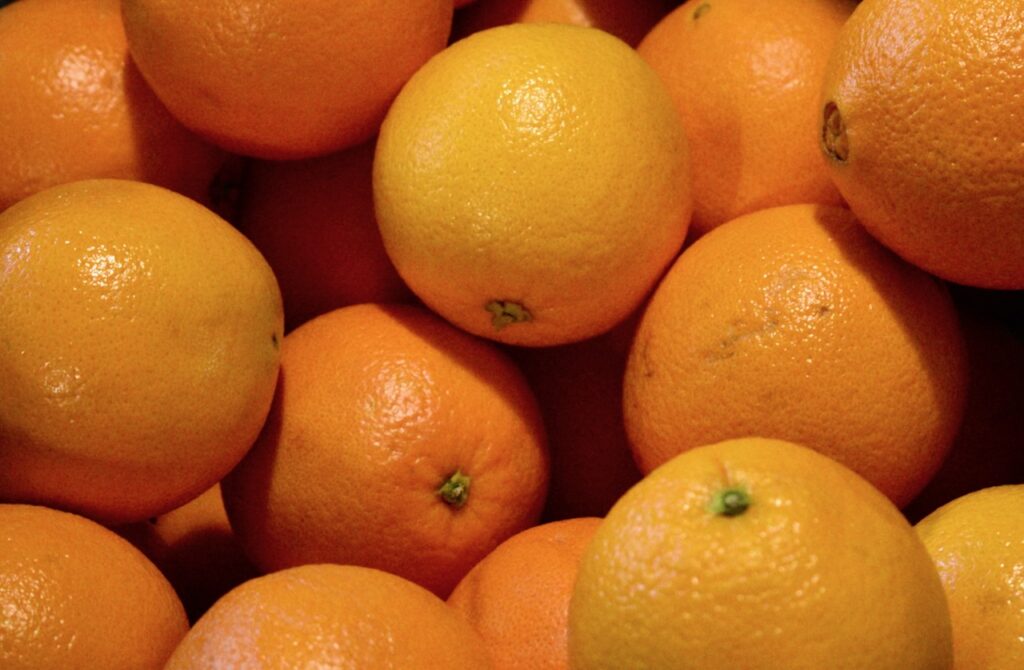 This is a bunch of oranges to show what to donate to food pantry.